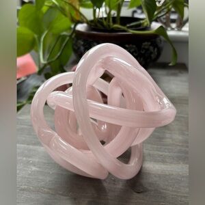 Pink Hand Blown Glass Knot